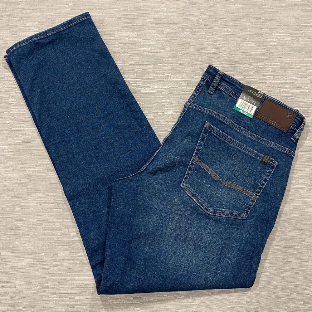 Buffalo David Bitton Jack Jeans Mens 38 x 34 Slim Fit Straight Medium Wash Denim